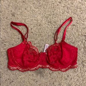 Red sexy lace bra
